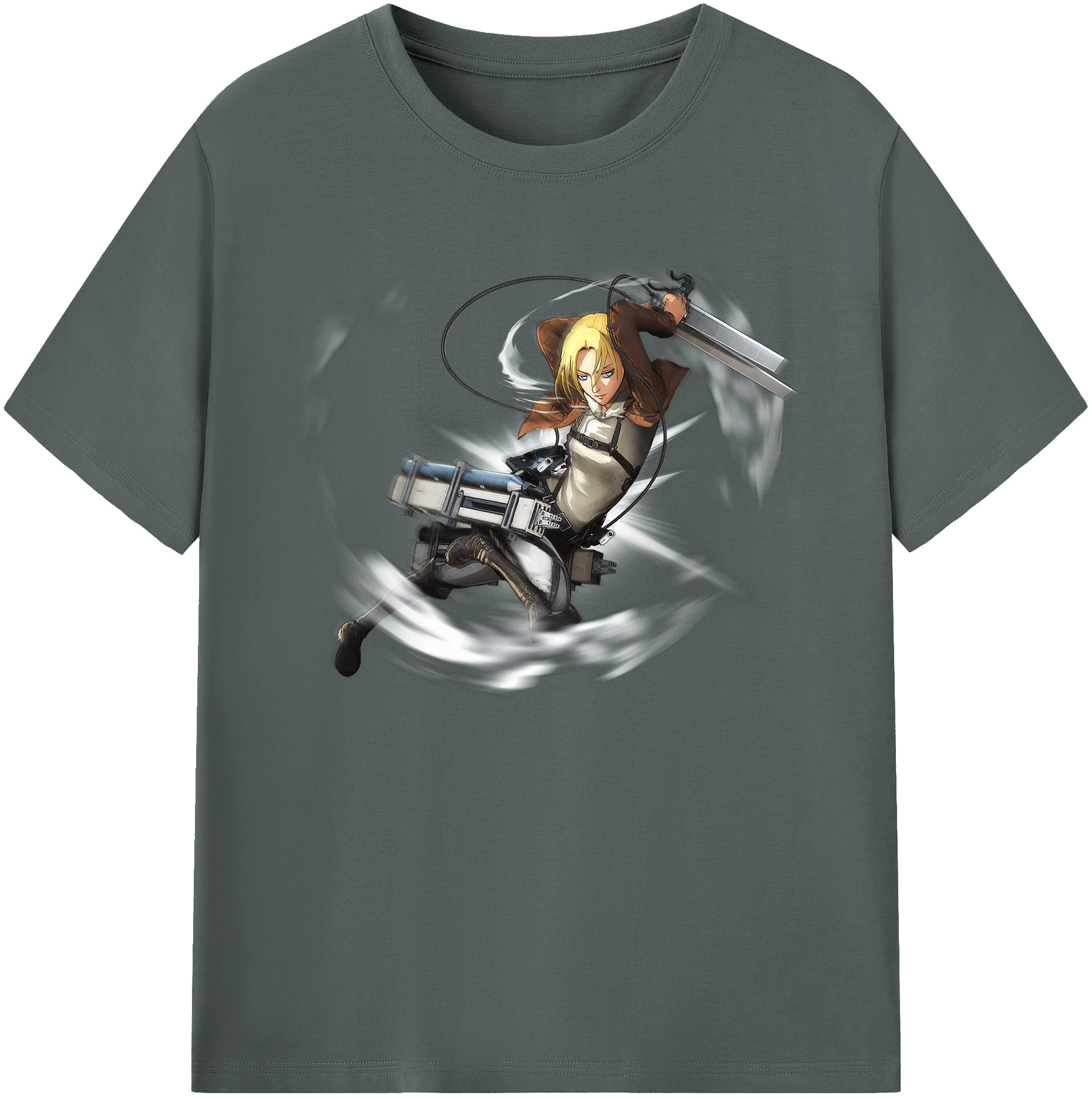 （画像用） 進撃の巨人 アニ・レオンハート Attack on Titan Annie Leonhart 綿100％ メンズ半袖Tシャツ｜肌触りやわらか＆通気性